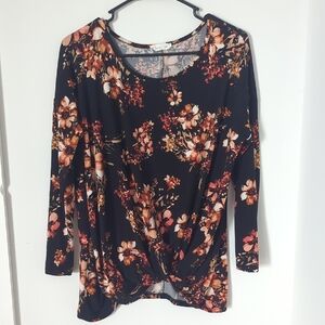Floral Long Sleeve Women's Blouse
